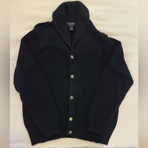 Brooks Brothers Black Shawl Cardigan w/Epaulettes